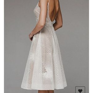 NWOT: white/champagne cocktail elopement dress